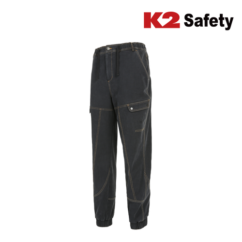 K2 Safety PT-F3301 동계 작업복 기모데님바지 밑단 밴드 처리