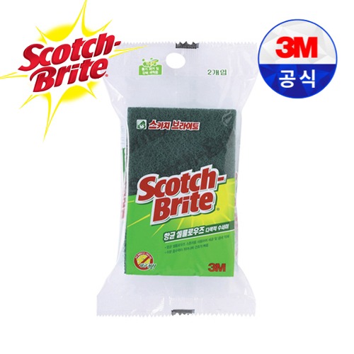 3M ScotchBrite 항균 천연펄프 다목적 수세미(2개입/1봉)